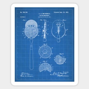 Ophthalmoscope Patent - Optometrist Eye Doctors Office Art - Blueprint Sticker